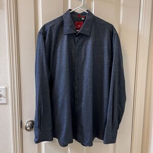 Haupt Germany Blue Button Down Long Sleeve Shirt Modern Fit Men's XL 17.5 43/44